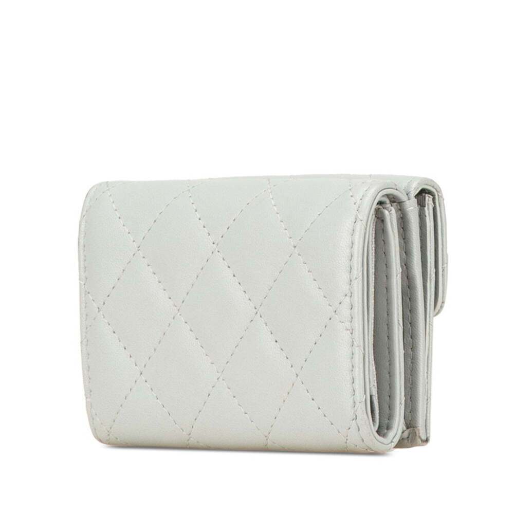CHANEL Authentic Gray Lambskin Leather Wallet - Picture 2 of 11